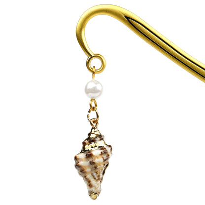 seashell-collecting-themed bookmark