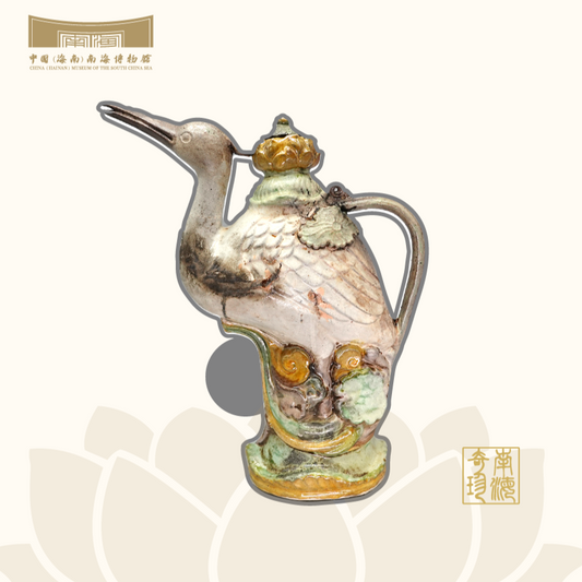 Elegant Four-Color Glazed Heron-Shaped Pot Magnet