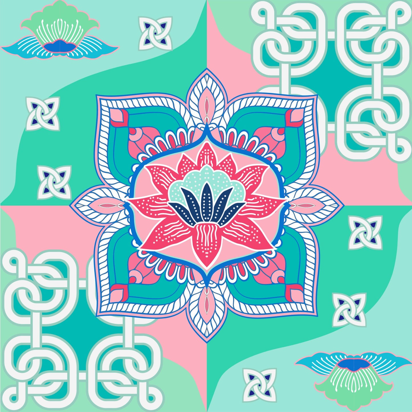 Dreams of the South Seas" Silk Scarf